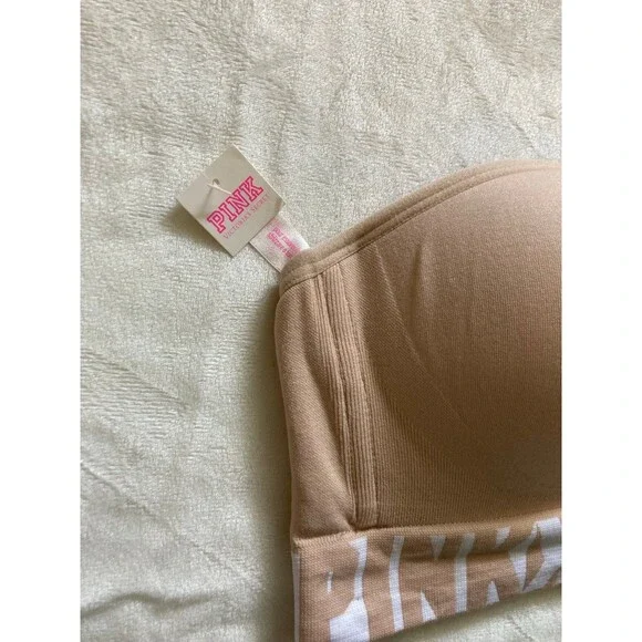 Victoria's Secret PINK Cool and Comfy Bandeau Bra Nude Large NWT - Picture 3 of 9